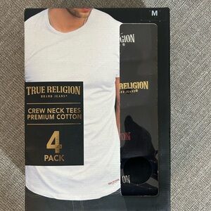 True Religion Black Crew Neck T-Shirts 4-Pack